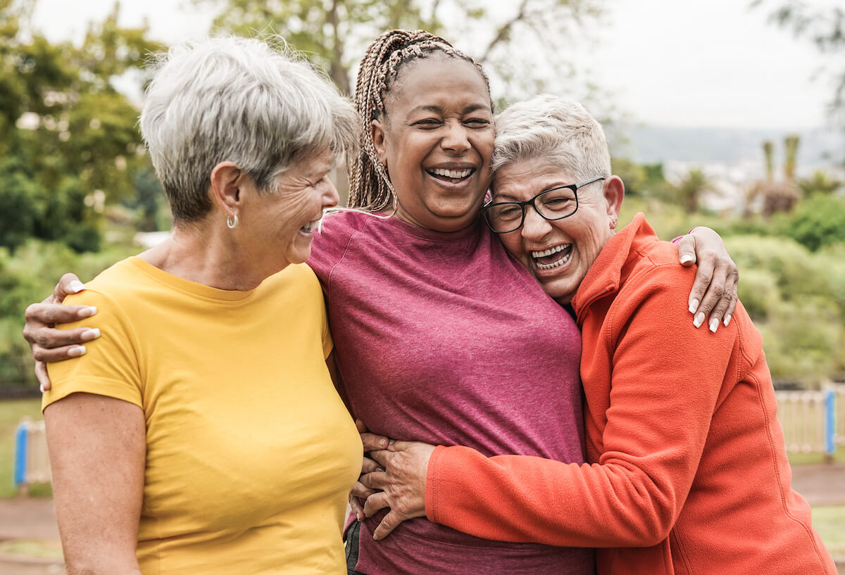 Smiling group of senior women